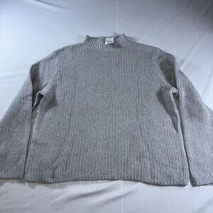 J.Crew Mens Mockneck Ribbed Cotton Blend Sweater Heather Grey CP350 Large NWT